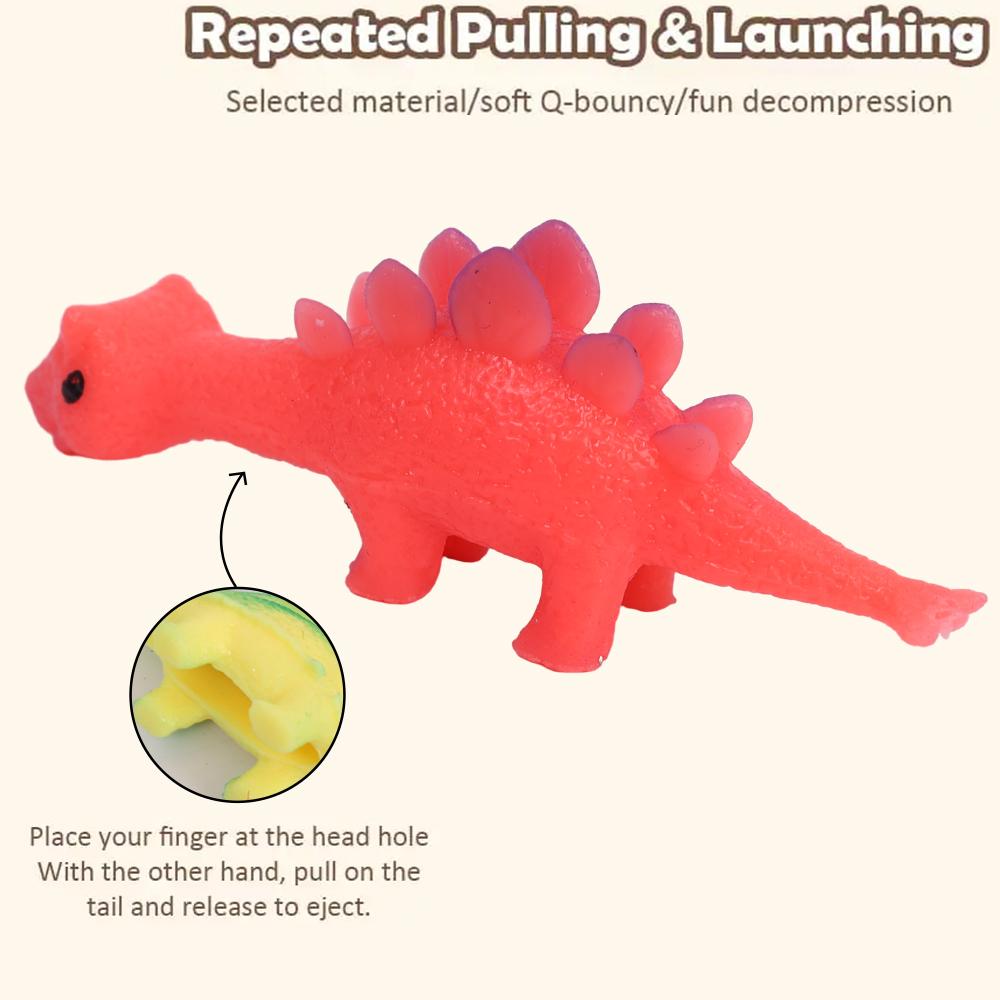 10PCS Creative Finger Catapult Dinosaur Slings Sticky Wall Toys for Adults and Kids Vent Stress Relief Catapult Dinosaur Toy