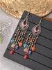 Women and Girls Fashion Dangler Earrings | Gold Plated Long Beaded Tassel Earrings Bohemia Dangler Earrings