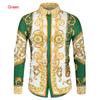 Chemise à Manches Longues Imprimé Baroque de Luxe, Essentiel Mode Élégant