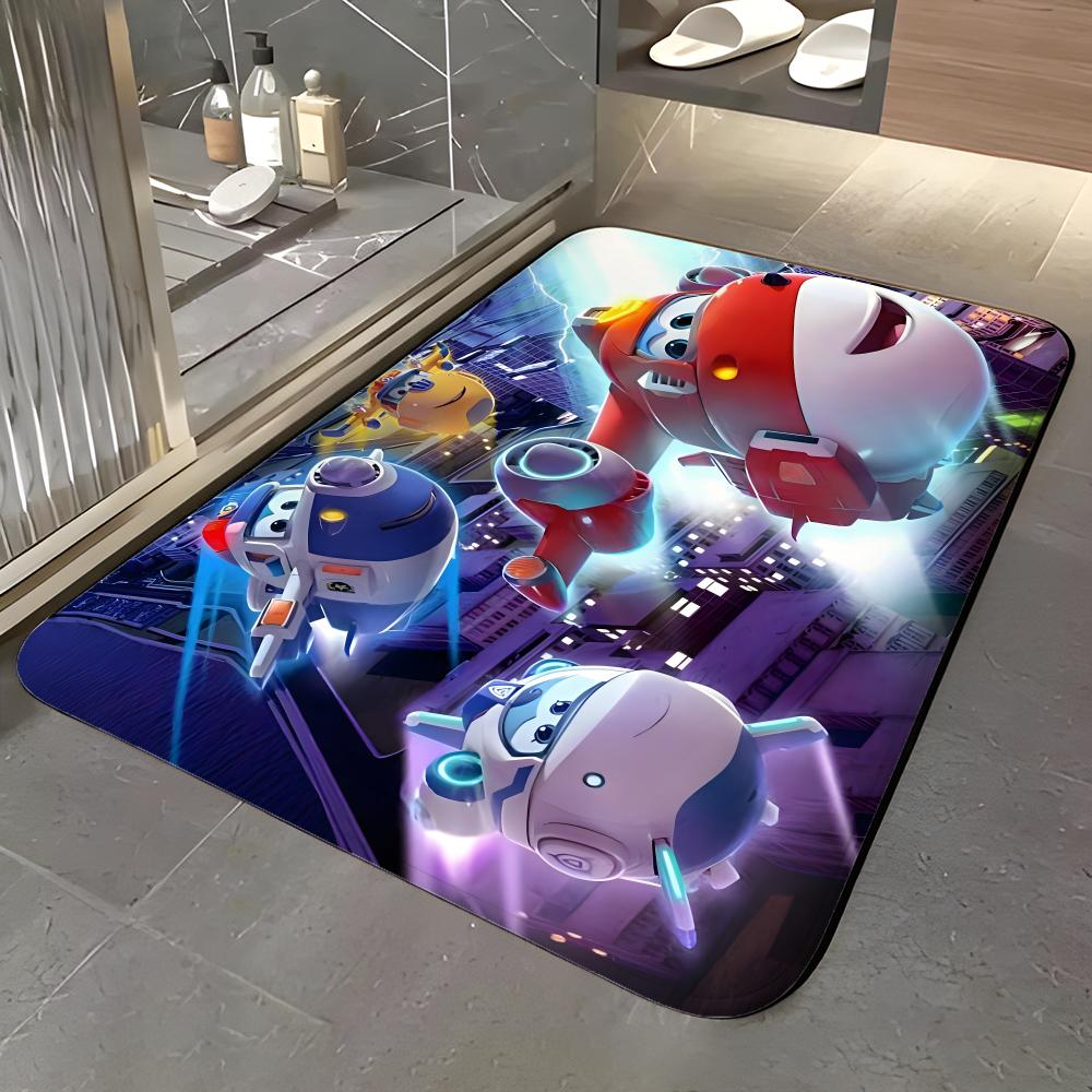 Anime - S-Super W-Wings Floor Mat Soft Flannel Entrance Door Mat Non Slip Absorbent Bathroom Bedroom Floor Rug