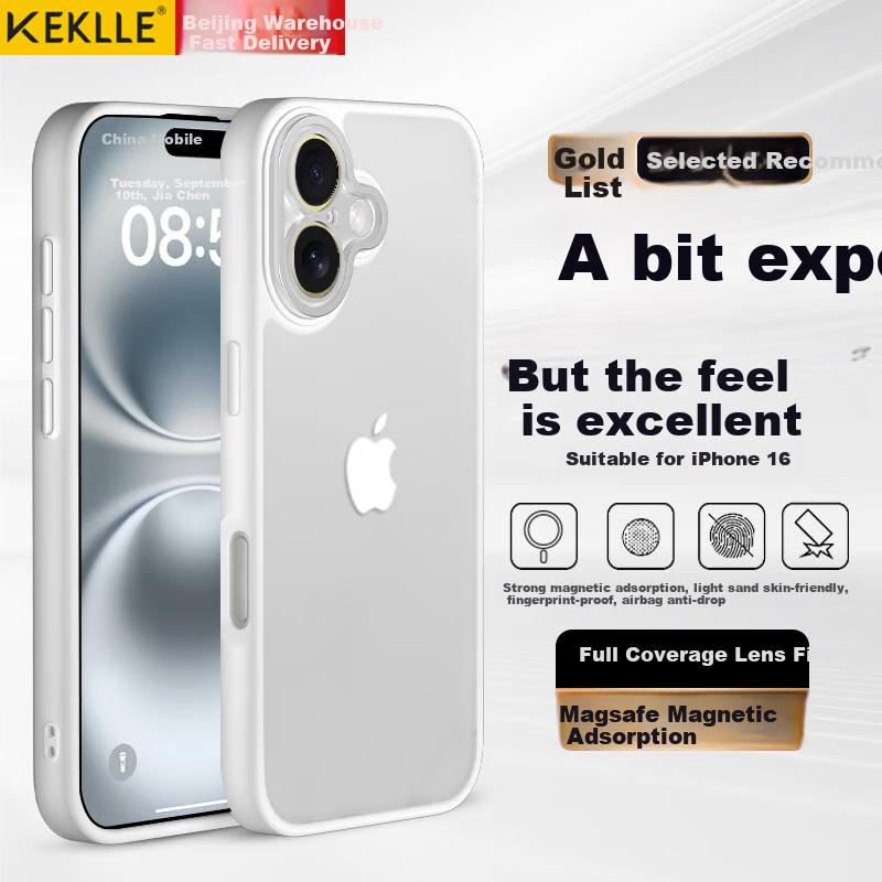 Skin Touch MatteiPhone 16 Case Apple 16 Semi-Transparent Matte Anti-drop Anti-fingerprint Lens Full Wrap Soft Edge Protection Case Ivory White