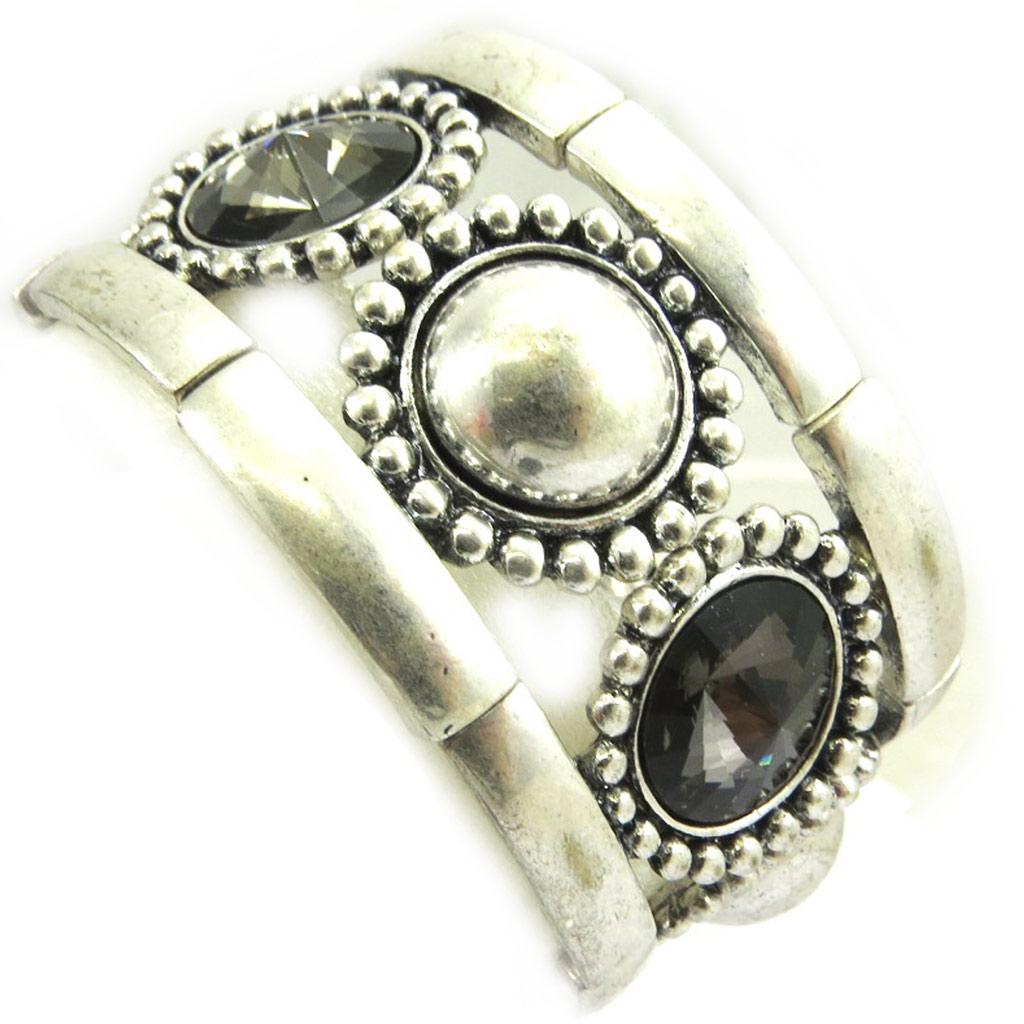 Les Trésors De Lily [G5212] - Silver Gray 'Kilimanjaro' Designer Bracelet