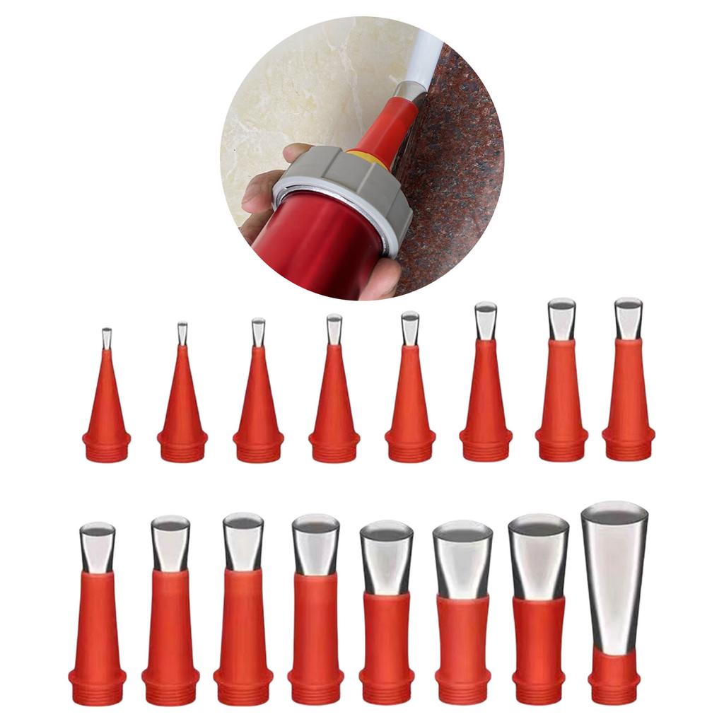 Reusable Caulking Nozzles Tips with Connect Base Stainless Steel Sealant Nozzle Applicator Caulk Nozzle Easy To Use