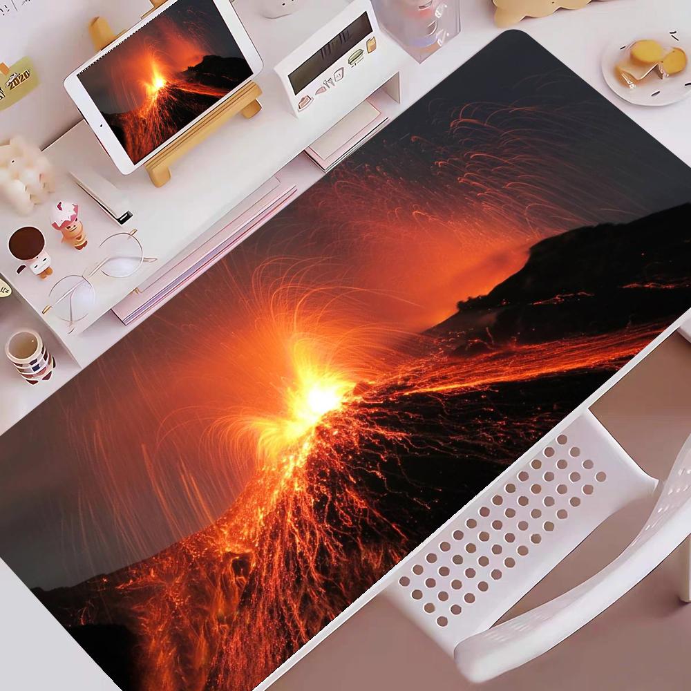 Volcanic eruption Mouse Pad Gaming Mouse Pad Mouse Pad with Edges and NonSlip Rubber Base Extended Mouse Pad