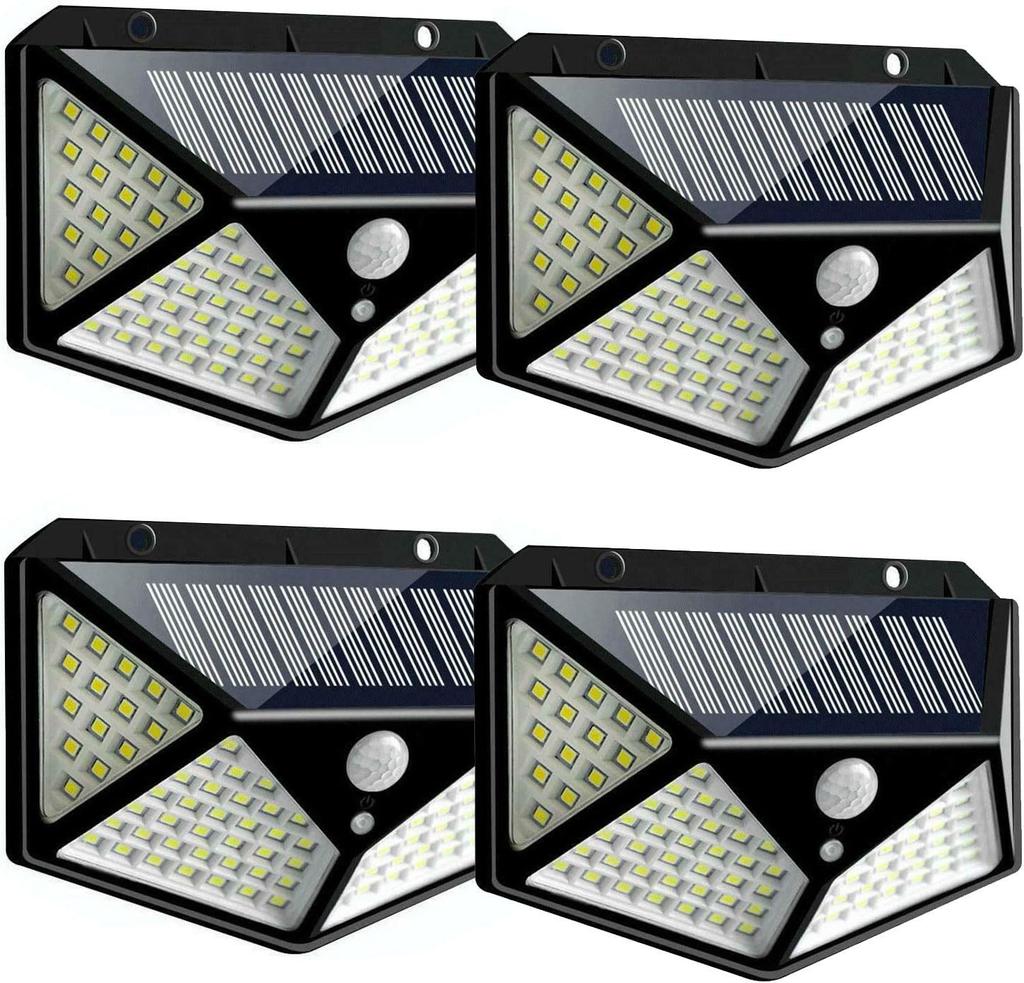 6 Pack Solar Lights Outdoor 100 LED Motion Sensor Security Lamp 3 Modes 270° Wide Lighting IP65 Waterproof Solar Powered Wall Light for Garden Patio