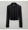 Korean Slimming See-through Mesh Long Sleeve Top for Women