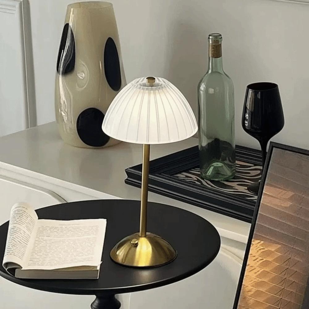Modern Nordic Style Table Lamp Dimmable Small Touch Control Lamp Acrylic Lampshade USB Rechargeable Nightstand Light Bar