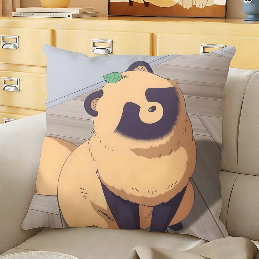 Cute with you and the rain tanuki Cushion Cover Soft Durable Reversible Pillow Cover Home MultiScene Daily Comfort Pillowcase