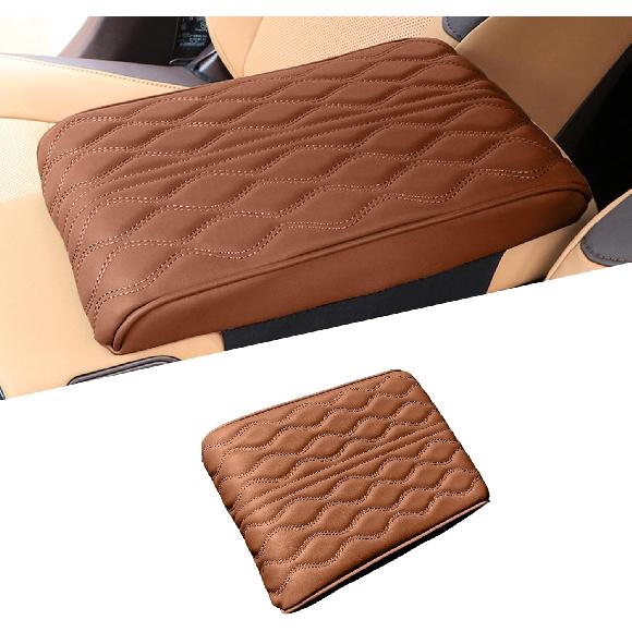 Car Center Console Cover, Leather Waterproof Vehicle Armrest Box Pad, Memory Cotton Comfortable Automotive Interior Seat Box Cushion Protector