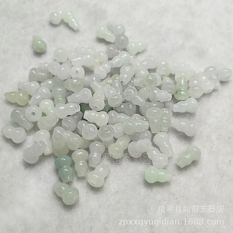 Bashan Green Gourd Jade Loose Beads for DIY Jewelry Accessories