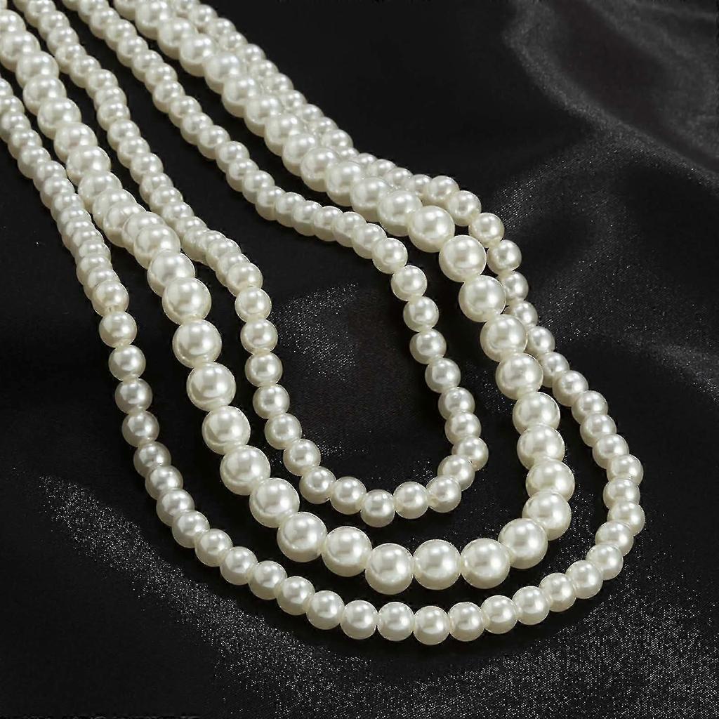 Collana Multi Fili Collana di Perle Per Festa Girocollo Rotondo di Perle Finte