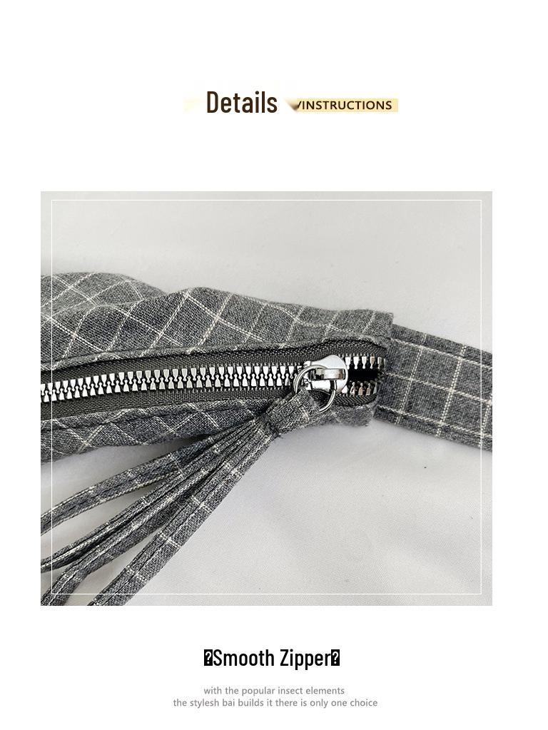 Women's 2025 Korean Style Plaid Canvas Bag - Large Capacity Shoulder & Crossbody Dumpling Bag