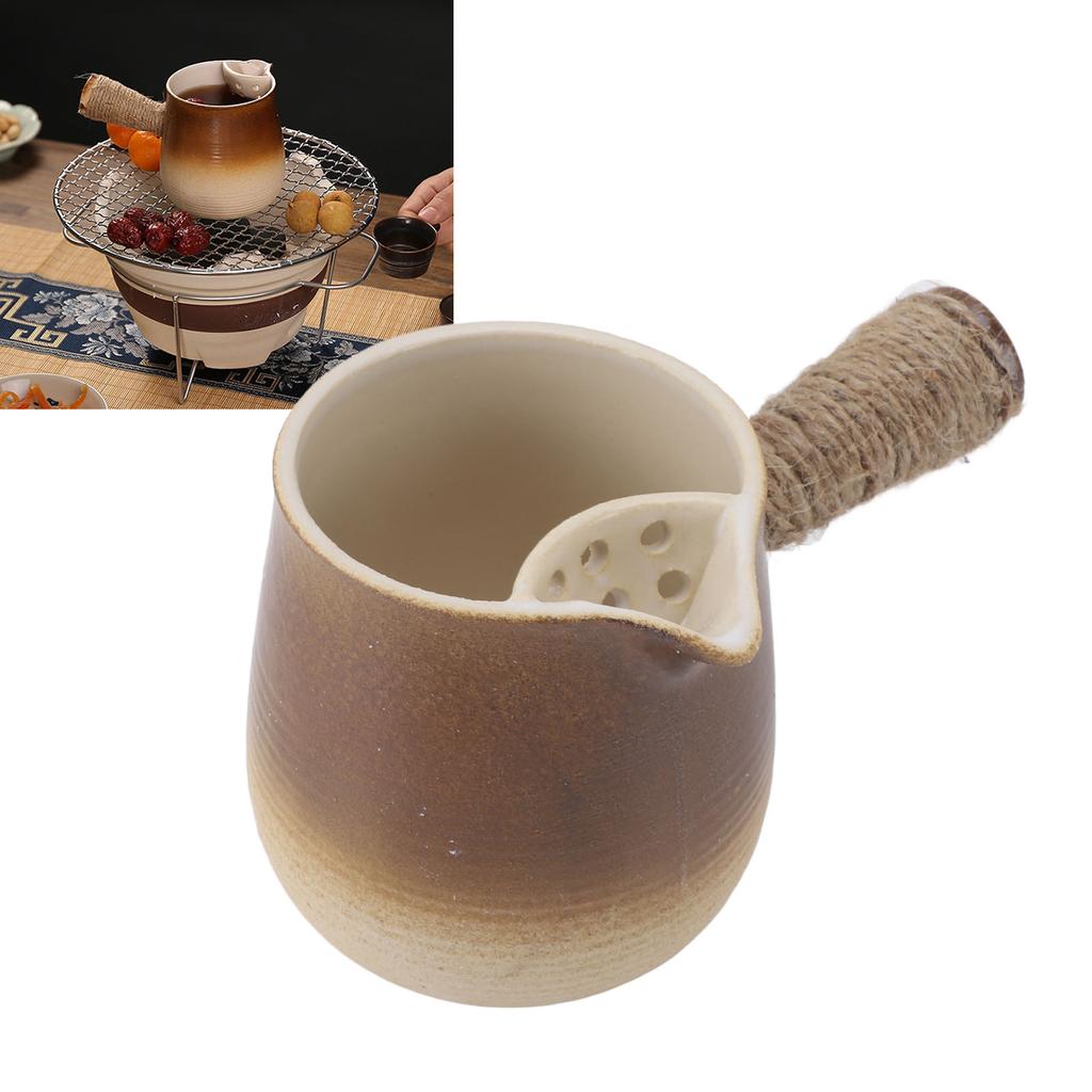 Rustikální keramický čajník, Elegantní čínský čajník na vaření vody, Přípravu čaje, 17 cm, 455 g, Bohatý na minerály, Původní chuť,