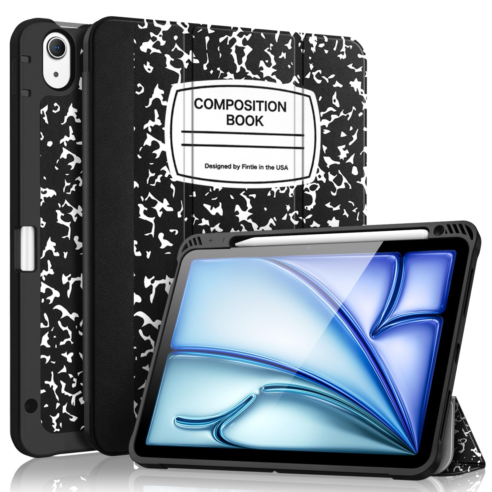 

Чехол Fintie Slim Shell для iPad Air 4-го поколения, 2020 г., с держателем для карандаша, мягкий чехол-карандаш из ТПУ с подставкой и автоматической компоновкой
