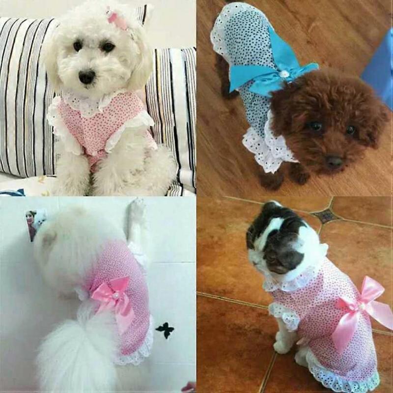 Dog Clothes Stylish Sweet Bow Dog Skirt for Pet Use 3Pcs Pink