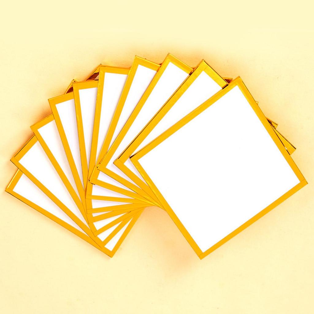 10 Pieces Shikishi Boards Artist Cardboard Washi Paper Gold Edge Suitable for Meetings Cosplay