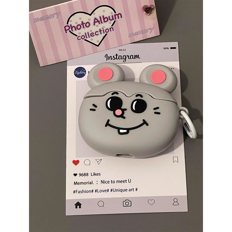 

Pro Чехол для наушников Второе поколение Беспроводной Bluetooth Третье поколение Aipods2 Поколение Силиконовый Четвертое поколение 5 Мягкий чехол Ударопрочный AirPods 4 Meji and Rat + Hook