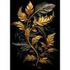 Texture Noir et Or Diverses Feuilles Impression d'Affiche Peinture sur Toile Art Mural Moderne Image HD pour Salon Décoration de Maison Cadeaux