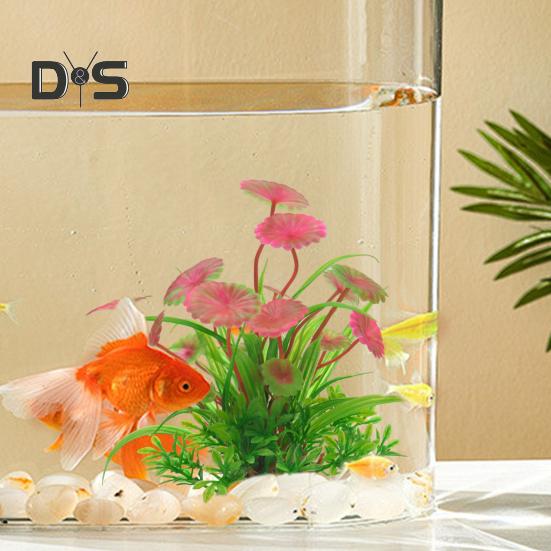 Artificial Aquatic Plants Fade-resistant Simulation Plastic Hydroponic Grass Vibrant Aquarium Landscape Decor for Fish Reptile Tanks