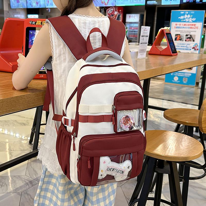 Fashion Teen Backpack With Contrast Colors And Spacious Interior For Use Daily
