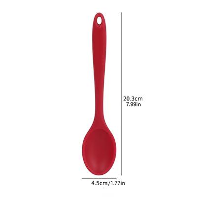 1pc Silicone Small Soup Spoon, Meal Spoon, Kitchen Cutlery, Kitchen Tools