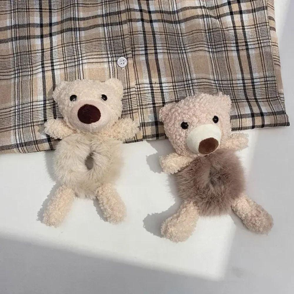 1Pcs Plush Girls Lovely Scrunchies Cute Bear Hair Rope New Hair Band Hair Accessories
