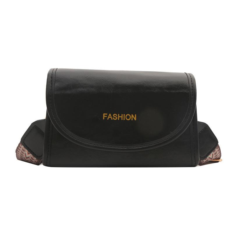 2024 Spring Fashion Bag Women Street Trend Pu Letter Print Shoulder Crossbody Bag чёрный