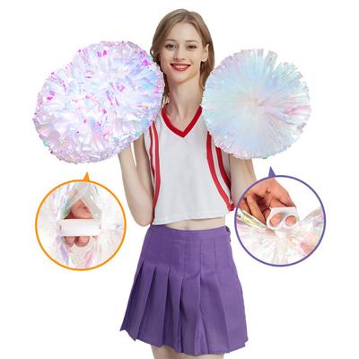 Cheerleading-Poms aus Metallfolie, Cheerleader-Pom-Poms-Set, jubelnde Handblumen für Sporttreffen, Cheers-Ball
