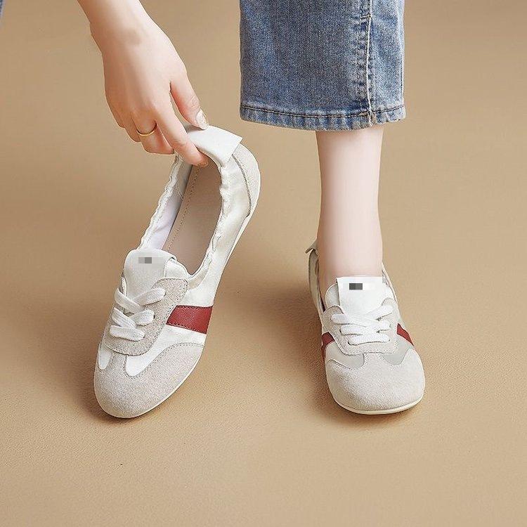 French ballet training shoes flat spring new lace-up breathable single shoes