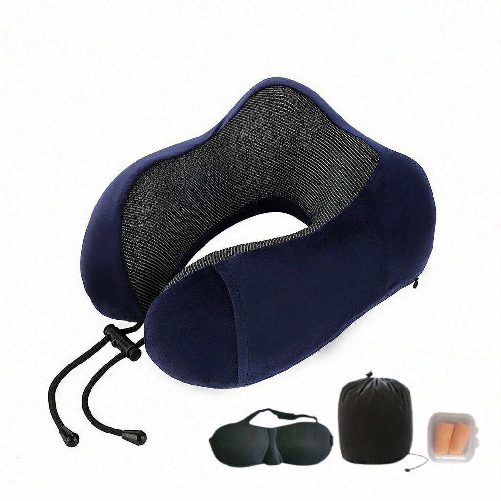 Memory Foam U-Shaped Neck Pillow for Travel & Airplane