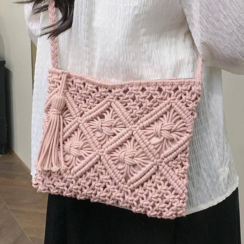 Tassel-woven Shoulder Crossbody Bag for Women, A Casual Handbag