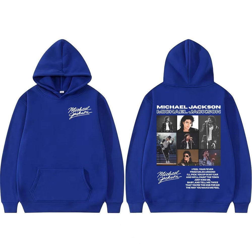Re del Pop Michael Jackson Felpe con Cappuccio Retro da Tour Abbigliamento da Uomo Felpe con Cappuccio Pullover Stile Hip Hop Harajuku