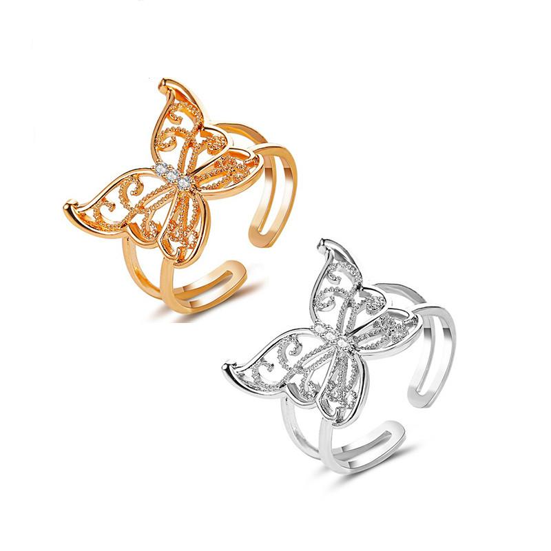 Personalized Hollow Butterfly Ring Fashion Lady Open Ring Accessories Engagement Jewelry