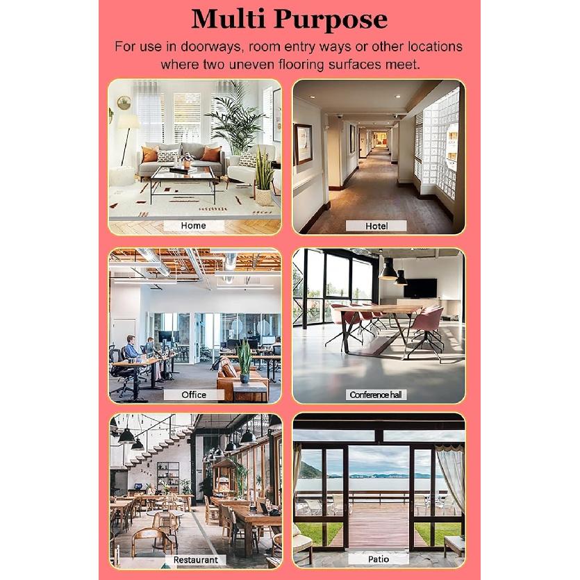 Winilowa Płaska Listwa Przejściowa na Podłogę Samoprzylepna Listwa Oddzielająca Krawędź Podłogi Szerokość 5cm/2 cale Można Ciąć (Czarny 4m/13ft)