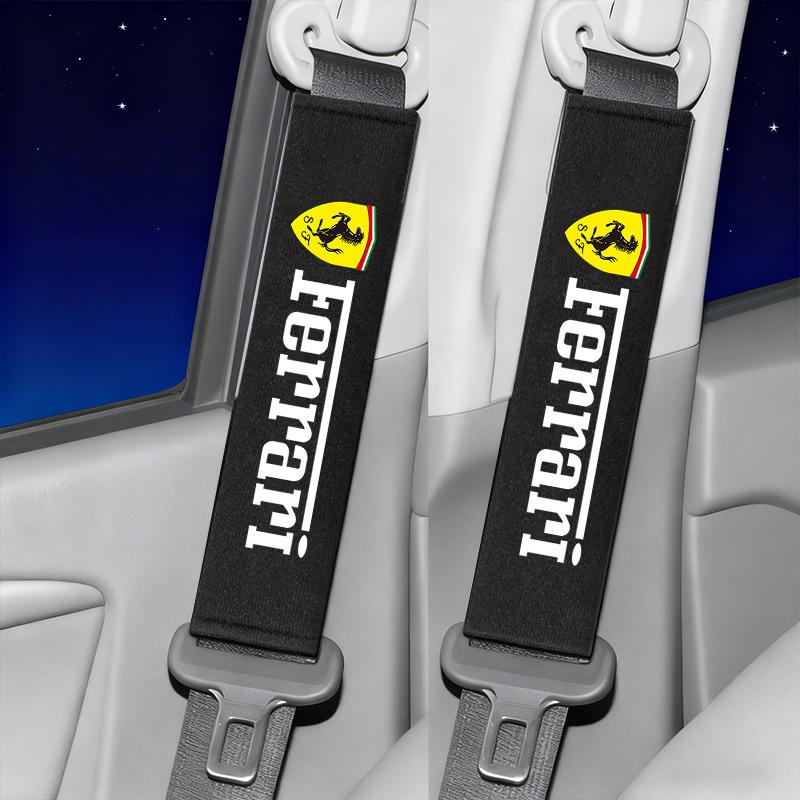2/4pcs Car Neck Headrest Pillow Seat Belt Protector Pads For Ferrari F1 F8 F80 SF90 Stradale SF90Spider 296 GTB 296 GTS 812 TG1