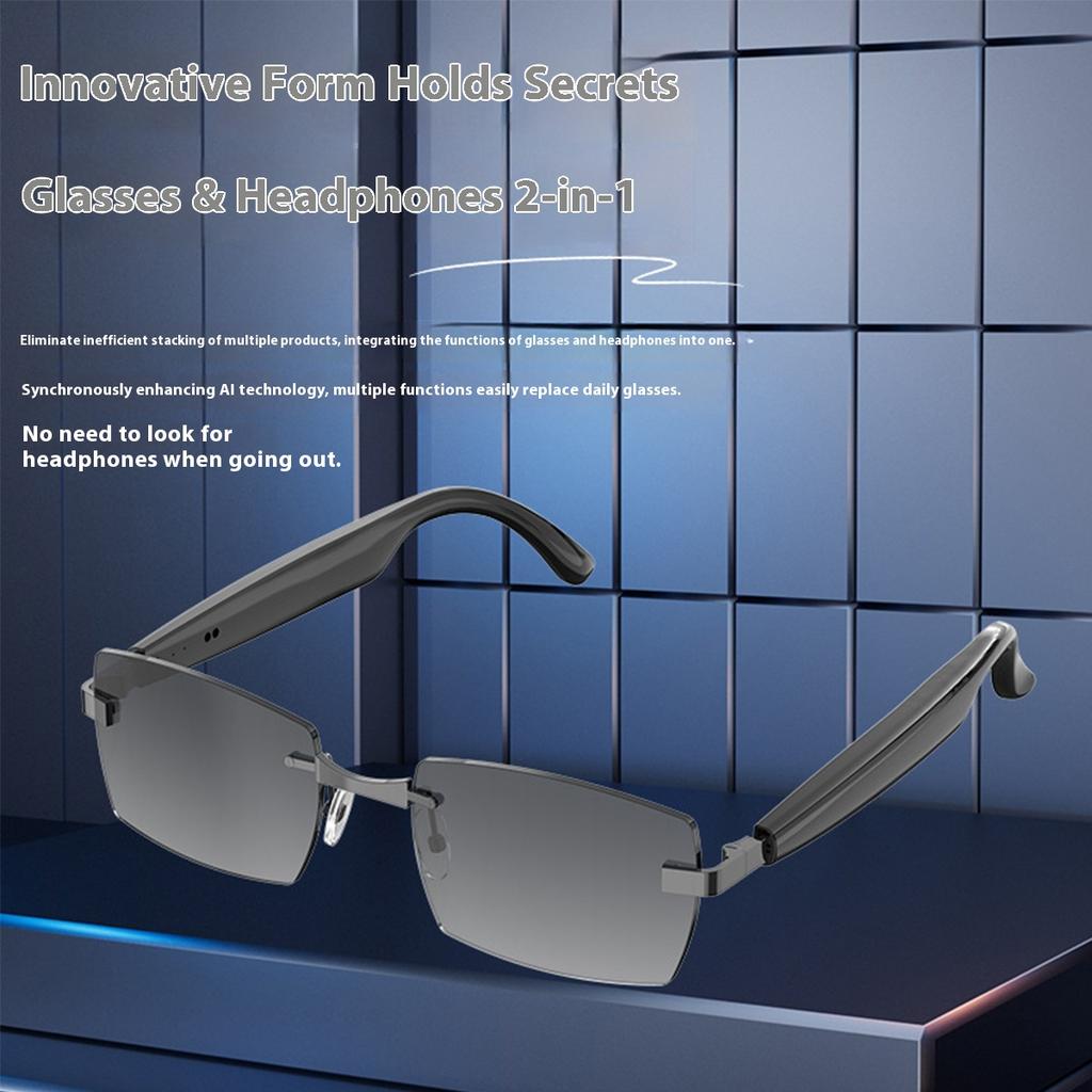 Occhiali Intelligenti Ricaricabili con Traduttore AI Sportivi Touch Chiamata Riunione Unisex Riproduzione Musicale 3D Traduzione in Tempo Reale Occhiali da Sole Bluetooth Wireless
