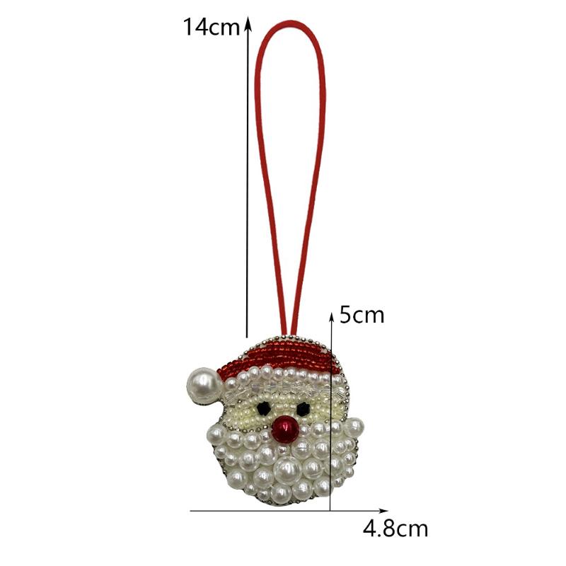 Weihnanhänger Süßes DIY Handgemachter Perlenbeutelanhänger Schneemann Pailletten Schlüsselanhänger Stoffdekorationen Für Bekleidungszubehör