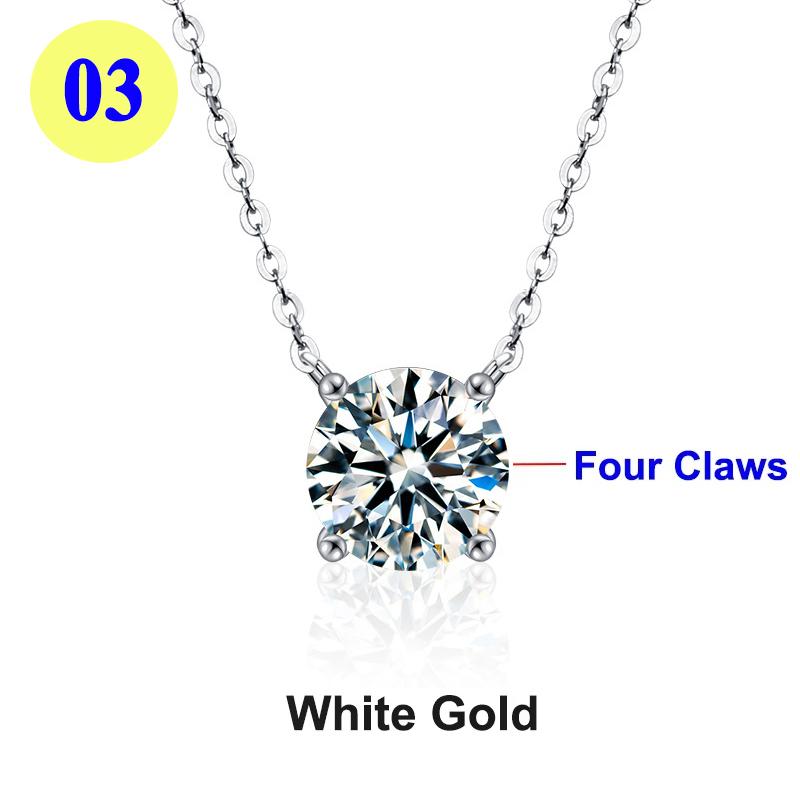 

PureMax 1ct 2ct 3ct D Color VVS1 Moissanite Diamond Top Quality Gold Plated Pendant Necklace Fine Jewelry Gifts 45cm-add bag&1ct