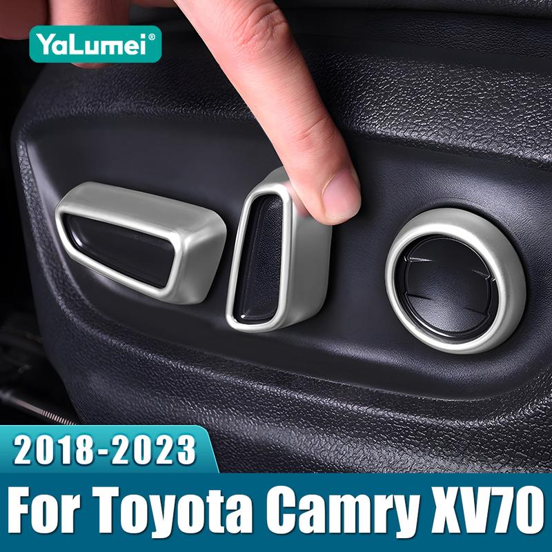 For Toyota Camry XV70 2018      Hybrid ABS Car Seat Adjustment Switch Knob Trim Cover Stickers Accessories