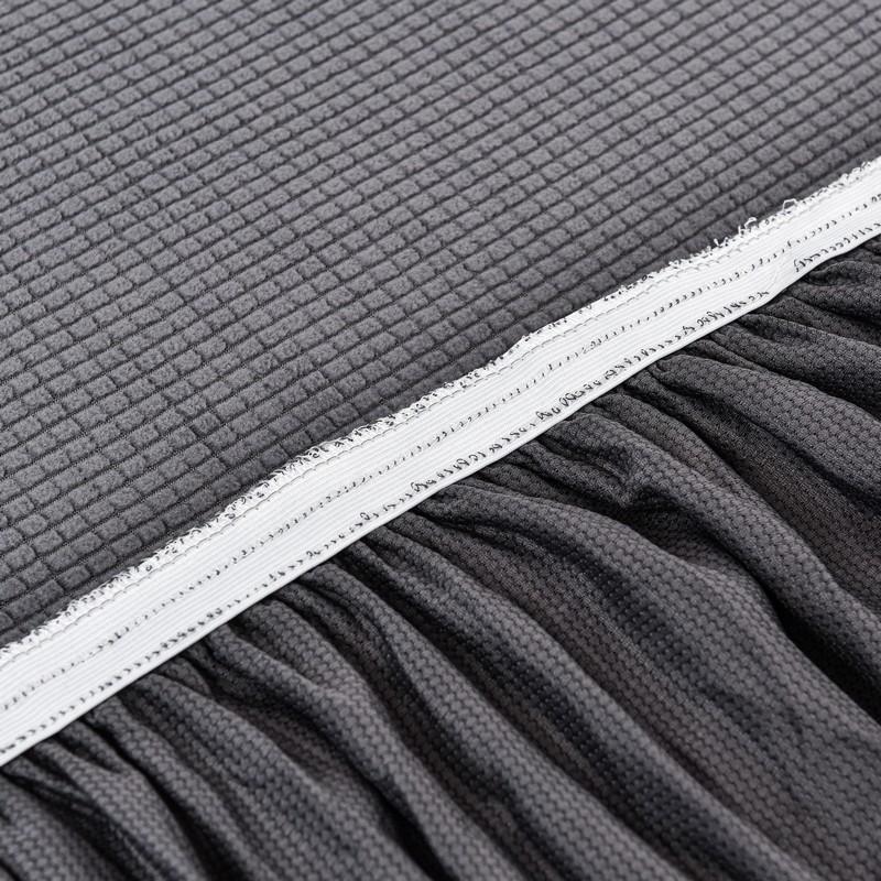 Elastischer Jacquard Sofabezug mit Schürze, Monochrom, Dick, Wohnzimmer, 1-Sitzer, 2-Sitzer, 3-Sitzer, 4-Sitzer