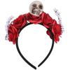 Adjustable Black Skull Floral Headpiece Plastic NonWoven Fabric For Halloween Costume Parties Event