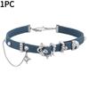 1 Stück Nischen-Design Denim-Serie Hohes Gefühl Liebes-Halskette Retro Blaue Choker-Schlüsselbein-Kette Trendiges Mädchen