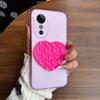Heart Shape Suction Cup Phone Case for Vivo V40,V40 Pro Semi Transparent Matte Shockproof Soft TPU Cover
