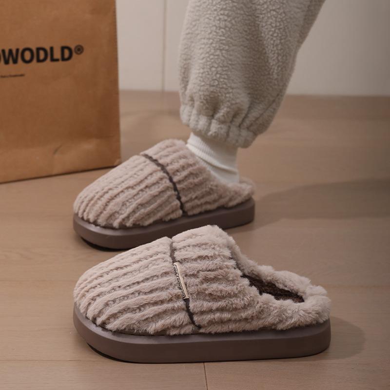 

Хлопковые тапочки большого размера мужские толстая подошва нескользящие теплые домашние дышащие повседневные удобные зимние тапочки 50-51 (suitable for 49-50 feet) кофейный