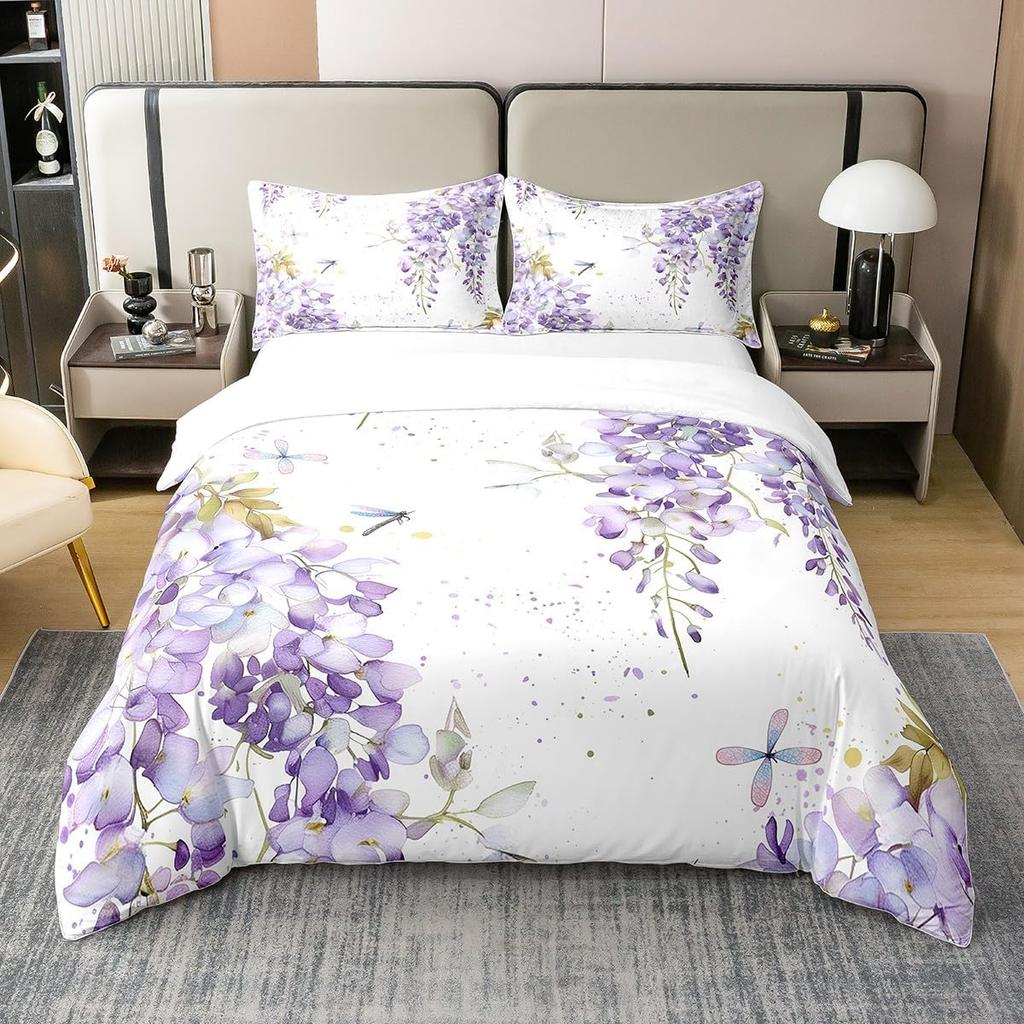 Tinte Malerei Stil Bettbezug Queen King Size Modern Einfach Aquarell Pflanze Blatt Bettwäsche Set Kinder Erwachsene Damen 3-teiliges Set