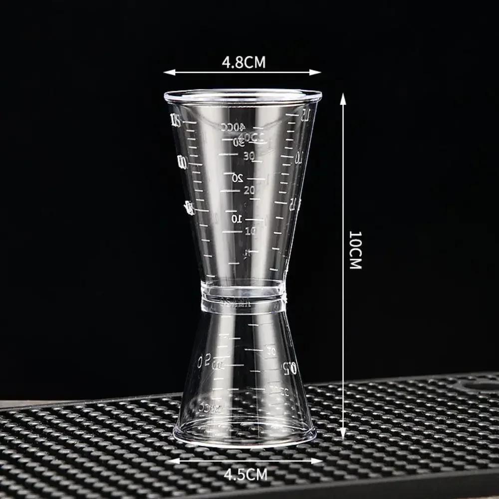 New Cocktail Shaker PP Measure Cup 20/40cc 10/20cc Double Shot Stackable Large Capacity Jigger Short Measuring Jugs