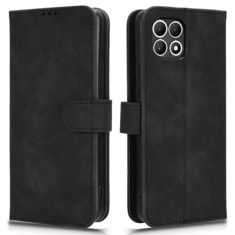 

For T-Mobile REVVL 7/T Phone 2 5G Case Skin Feel Leather Wallet Phone Cover Black