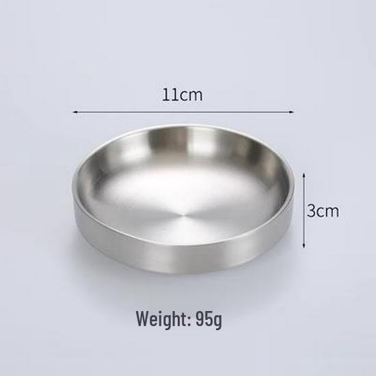 Golden Double-Layer Korean Cuisine Bowl - 304 Stainless Steel, Ideal for Rice, Soup, Kimchi, and Cold Noodles.