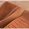 Unisex Vintage Crazy Horse Leather Passport Wallet Genuine Leather Card Holder with Buckle Multi-Card Slots Coin Pocket Ready Stock for Travel