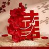 3D Double Happiness Wedding & Engagement Decoration Set: Table & Room Floral Ornaments for Living Room & Bedroom